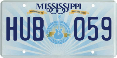 MS license plate HUB059