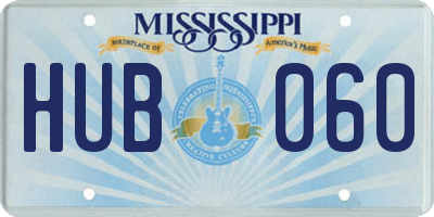 MS license plate HUB060