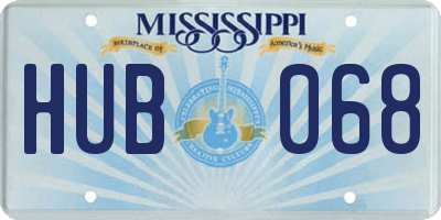 MS license plate HUB068