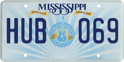 MS license plate HUB069