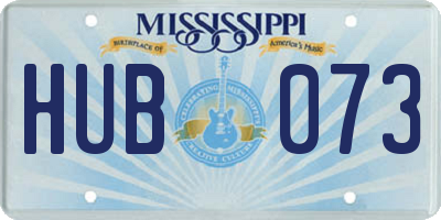 MS license plate HUB073