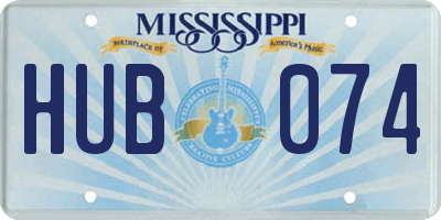 MS license plate HUB074