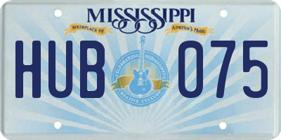 MS license plate HUB075