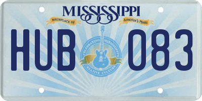 MS license plate HUB083