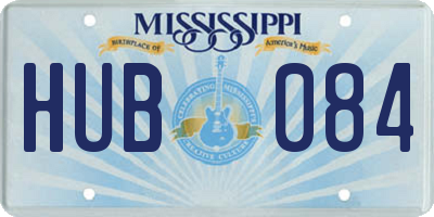MS license plate HUB084