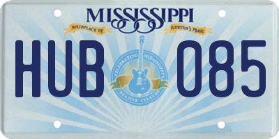 MS license plate HUB085