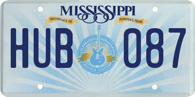 MS license plate HUB087