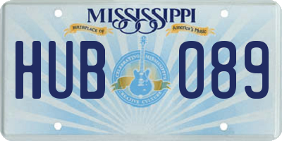 MS license plate HUB089