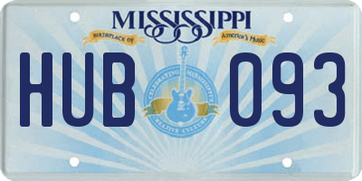 MS license plate HUB093