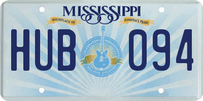 MS license plate HUB094