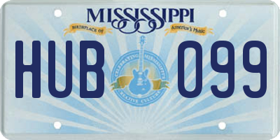 MS license plate HUB099
