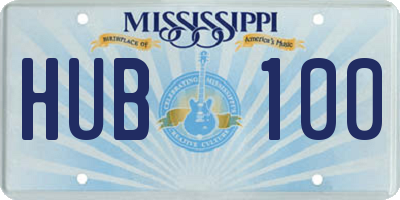 MS license plate HUB100
