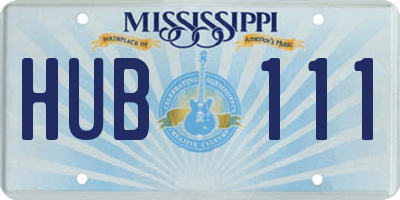 MS license plate HUB111
