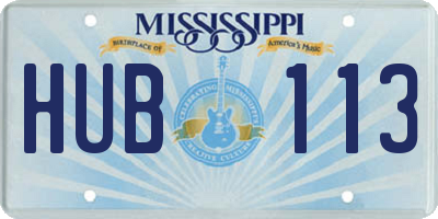 MS license plate HUB113
