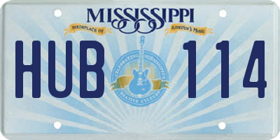 MS license plate HUB114