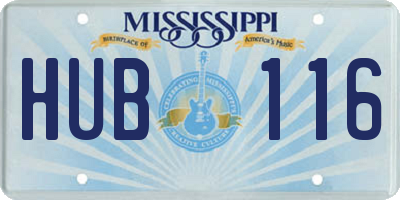 MS license plate HUB116