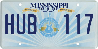 MS license plate HUB117