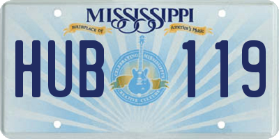 MS license plate HUB119