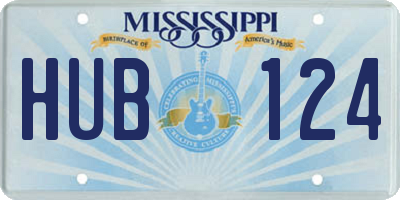 MS license plate HUB124