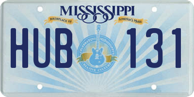MS license plate HUB131