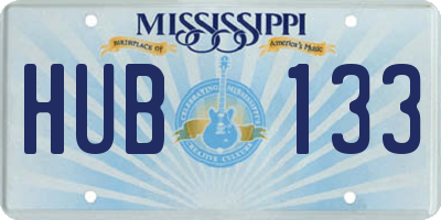 MS license plate HUB133