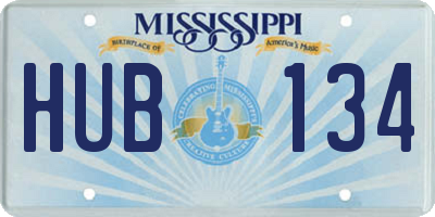 MS license plate HUB134