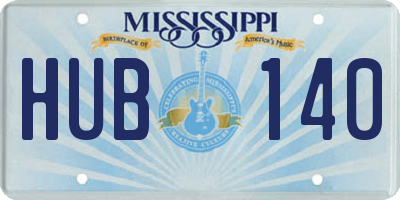 MS license plate HUB140