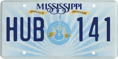 MS license plate HUB141