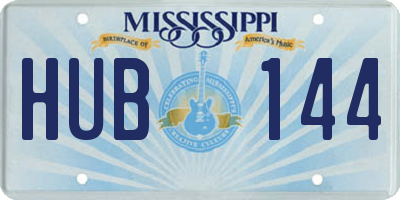 MS license plate HUB144