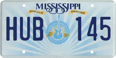 MS license plate HUB145