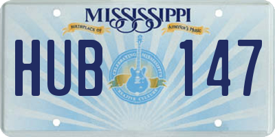 MS license plate HUB147
