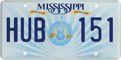 MS license plate HUB151