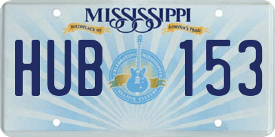 MS license plate HUB153