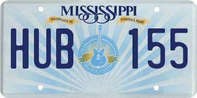 MS license plate HUB155