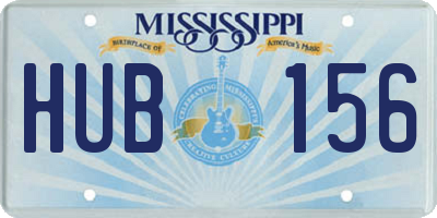 MS license plate HUB156