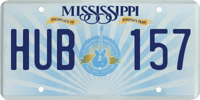 MS license plate HUB157