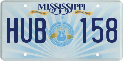 MS license plate HUB158