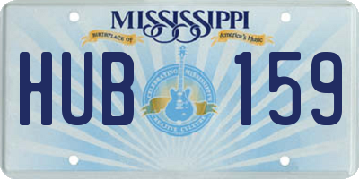 MS license plate HUB159