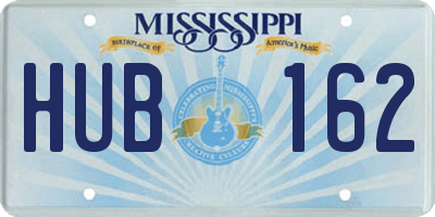 MS license plate HUB162