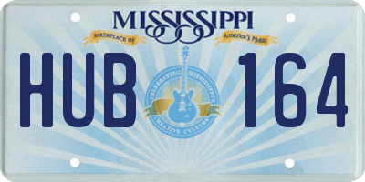 MS license plate HUB164