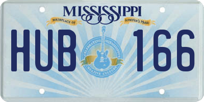 MS license plate HUB166