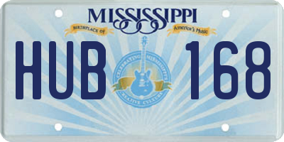 MS license plate HUB168