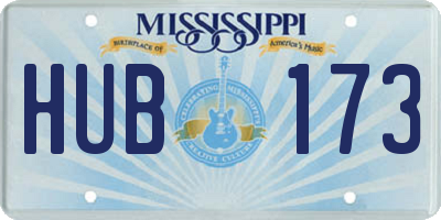 MS license plate HUB173