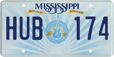 MS license plate HUB174