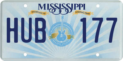 MS license plate HUB177