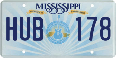 MS license plate HUB178