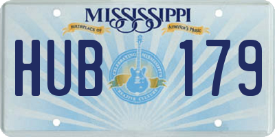 MS license plate HUB179