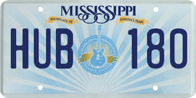 MS license plate HUB180