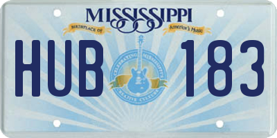 MS license plate HUB183