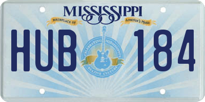 MS license plate HUB184